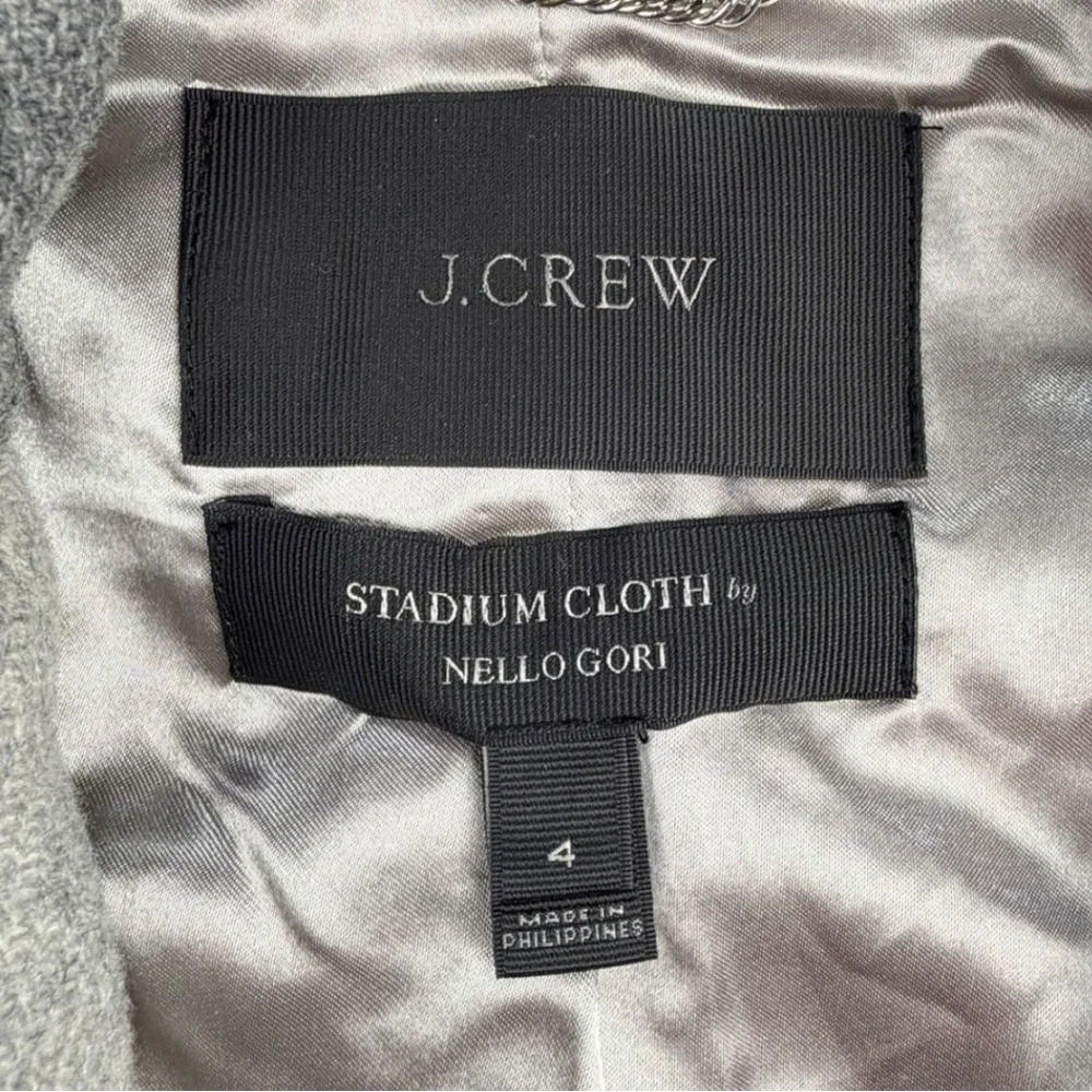 J.CREW Women's Italian Wool Stadium Cloth Cocoon Coat In Grey/Black Size 4 - Picture 7 of 13